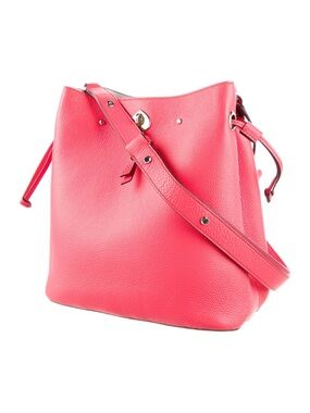 kate spade Coral Pink Leather Bucket Shoulder Bag